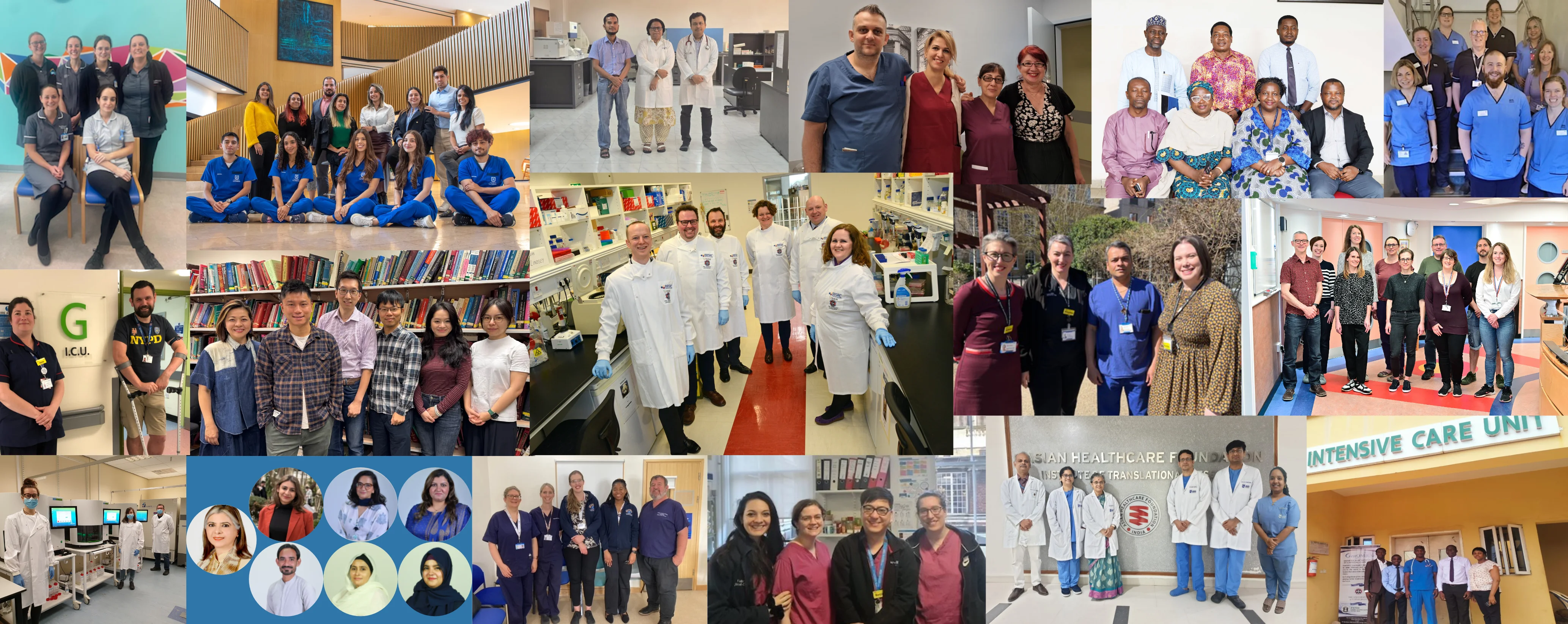 photographs of teams around the world contributing to GenOMICC